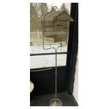 METAL BIRD CASE BASE W/ BIRD CAGE