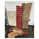 UNUSED FAUX FIREPLACE SURROUND W/ BOX, TREE