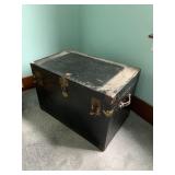 LARGE STORAGE TRUNK WITH METAL HARDWARE AND TRIM