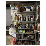 ALL CONTENTS ON SHELF W/ TOOLS, SPRAY CANS OF