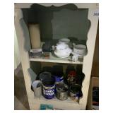 CONTENTS OF CABINET, NUTS, BOLTS, CUPS ETC.