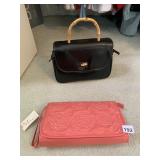 GARDEN GLAM NEW PURSE AND BAMBOO HANDLE PURSE