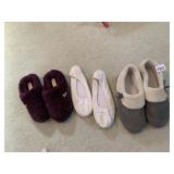 THREE PAIRS SIZE 9 SLIPPERS