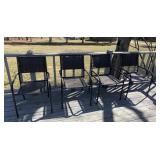4 FAUX WOVEN BACK PATIO CHAIRS