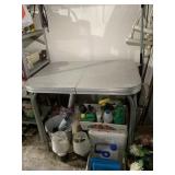 GRAY TOP DINING TABLE W/ METAL LEGS 1950