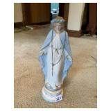 PORCELAIN RELIGIOUS STATUE WITH ROSARY BEADS