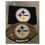 TWO STEELER RUGS NO SLIP BACK