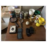 MAGNIFYING GLASSES BEER CANS CUPS ETCETERA