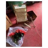 EASEL, TIN, FOLDING ORGANIZER, FLOWERS