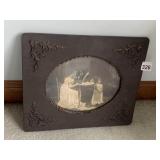 RAISED DECORATION WOOD FRAME MIRROR WITH WOMAN