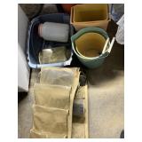 SHOE HOLDER, BUCKETS, CLEANING PRODUCTS