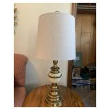 BRASS COLORED WHITE SHADE