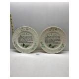 IRISH BLESSING 8J.5" D BELLEEK PLATES 2 PC.