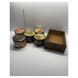 J.G. BOLE VICTORIAN DRAWER AND 5 TINS INCL.