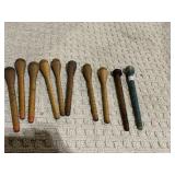 WOODEN BOBBINS QUILLS GROUP OF 10