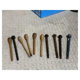 WOODEN BOBBINS QUILLS GROUP OF 10