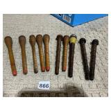 WOODEN BOBBINS QUILLS GROUP OF 10