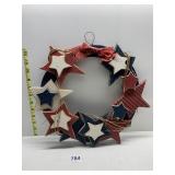 RED/WHITE/BLUE WOOD WREATH