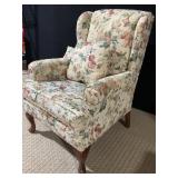UPHOLSTERED SIDE CHAIR FLORAL DESIGN 41" H X 32"W