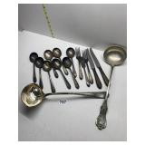 SILVERPLATE LADLES, SPOONS, ETC.