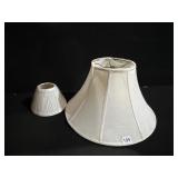 2 LAMP SHADES ONE SM. CLIP ON 5" H X 7" H AND