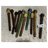 WOODEN BOBBINS QUILLS GROUP OF 10