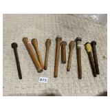 WOODEN BOBBINS QUILLS GROUP OF 10