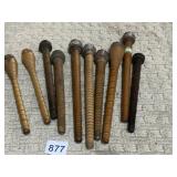 WOODEN BOBBINS QUILLS GROUP OF 10