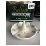 BELLEEK PARIAN CHINA RING HOLDER W/ BOX
