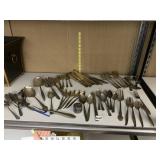 LARGE ASSORTMENT OF FLATWARE INCLUDING SILVER