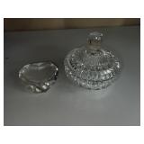 PAPER WEIGHT, COVERED CANDY/NUT DISH, UNMARKED