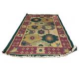 TIGHTLY WOVEN WOOL RUG 4 FOOT BY 8 FOOT