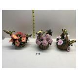 3 BIRD FIIGURINES NO BOXES