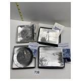 FOUR WENDELL AUGUST PLATES INCLUDING LIGHTHOUSE