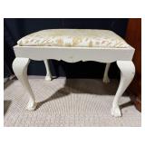 GOLD UPHOLSTERED VANITY BENCH 24.5 INCHES BY 18