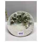 HAND SCULPTED 8 INCH BOWL UNUSUAL FLOWER LEAF