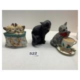 THREE LENOX CATS A TOTE FOR TWO, KITTYS TALE OF