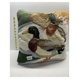 NEEDLEPOINT DUCK PILLOW 14 INCH BY 14 INCH $195