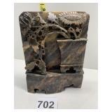 CARVED BROWN SOAP STONE 5 INCH HIGH 4-INCH-WIDE