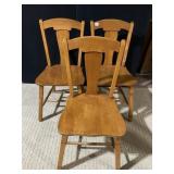 THREE HARD ROCK MAPLE CHAIRS