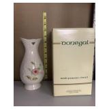 DONEGAL IRISH PARIAN FLOPRAL VASE NEW IN ORIGINAL