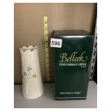 BELLEEK CASTLE VASE CELEBRATING 150 YEARS NEW IN