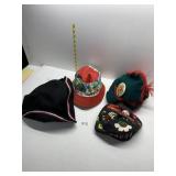 HOOVER DAM HAT, CLOWN HAT W/ PINS, RED COWGIRL