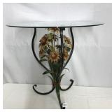 TWO PIECE FLORAL BASE TABLE