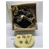 VINTAGE BEADED PURSE AND DRAWSTRING PURSE