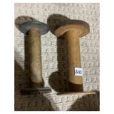 TWO VINTAGE SPOOLS 8 1/2 INCH AND 9 INCH