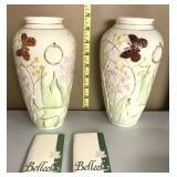 TWO MATCHING BELLEEK COLLECTOR SOCIETY VASES 9