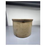 CROCK 7" H X 10.5" ROUND, CHIP ON BASE AS SHOWN