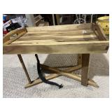 FOLDING SERVING TABLE, STRAP NEEDS REATTACHED 24