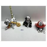 4 PORCELAIN DALMATIAN FIREFIGHTER DOGS NO BOX